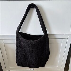 COS Black Textured Shoulder Bag